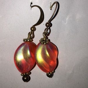 Orangey opal earrings